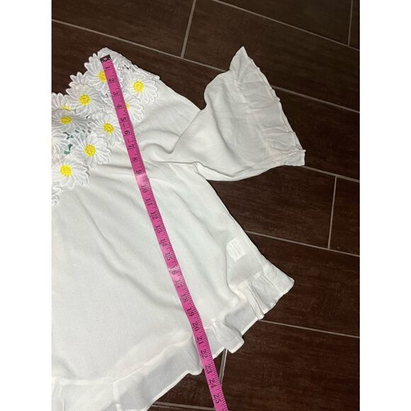 Judith March oversized low shoulder daisy top sz small - Picture 8 of 8